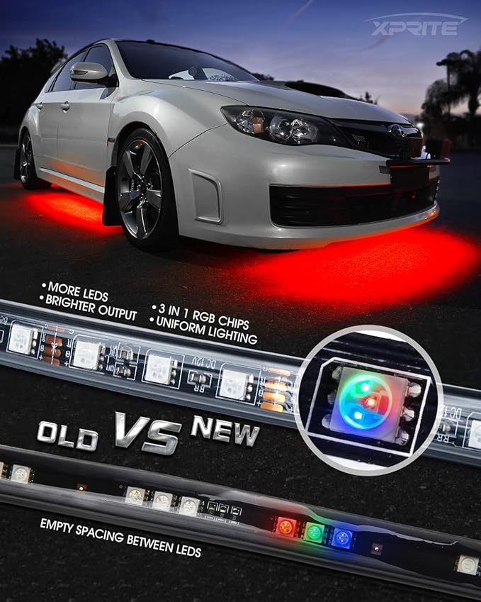 Xprite Car Underglow Neon Accent Strip Lights, Exterior Car Lights Underbody - Image 2