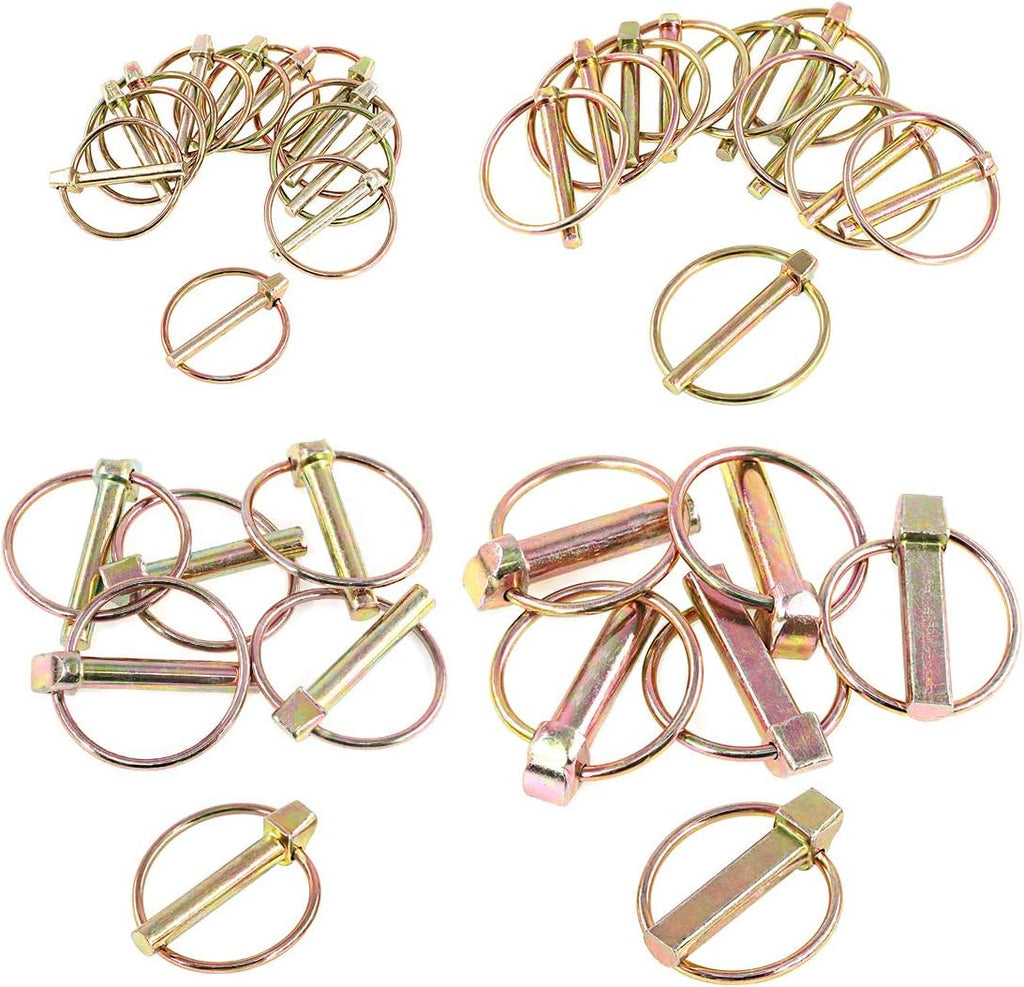 Glarks 30Pcs Heavy Duty Lynch Pin Assortment Kit for Farm Tractors Trailers Trucks Mowers