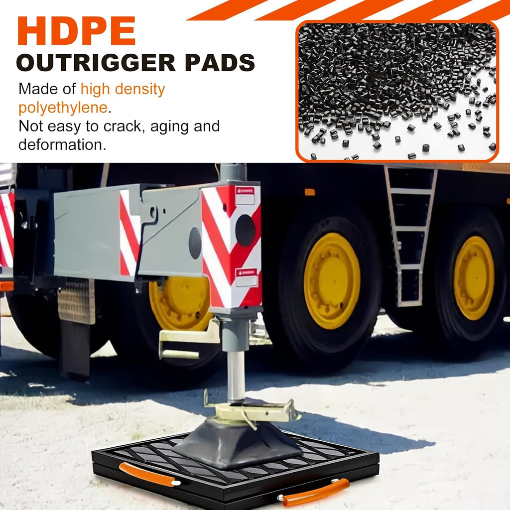 12 X 12 X 1 inchs Non-Slip Rv Jack Pads, 2 Pack Camper Outrigger Pads with Handle, Heavy Duty Stabilizing Blocks for Truck/Trailer/Crane