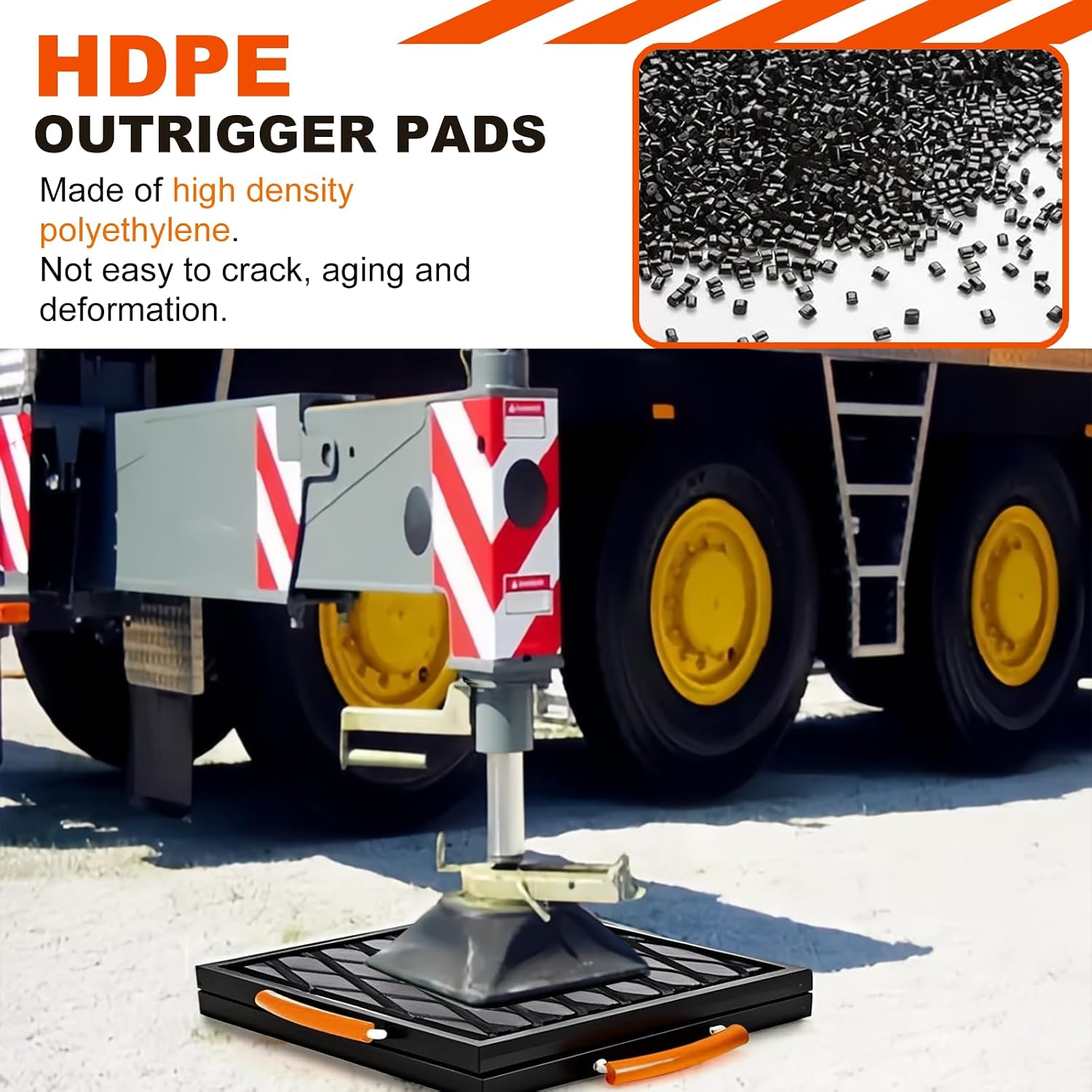 12 X 12 X 1 inchs Non-Slip Rv Jack Pads, 2 Pack Camper Outrigger Pads with Handle, Heavy Duty Stabilizing Blocks for Truck/Trailer/Crane