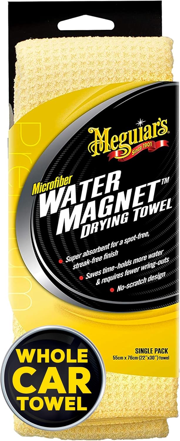 Meguiar's Water Magnet Microfiber Drying Towel - Premium Car Drying Towel That's Super Plush, Water Absorbent & Scratch-Free -1 Pack