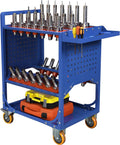 Blue Classic 50 Taper CNC Tool Holder Transfer Cart, 25 Capacity CAT/BT50