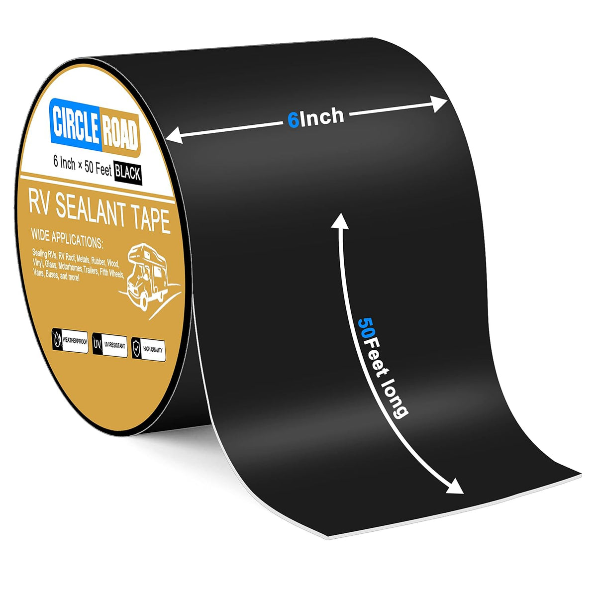 butyl sealant waterproof tape, rv roof repair tape, close-up detail