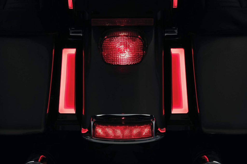 Kuryakyn 2901 Motorcycle Lighting Accessory: Tracer LED Run/Turn/Brake Light Saddlebag Support Inserts for 2014-20 Harley-Davidson Motorcycles, Gloss Black, 1 Pair