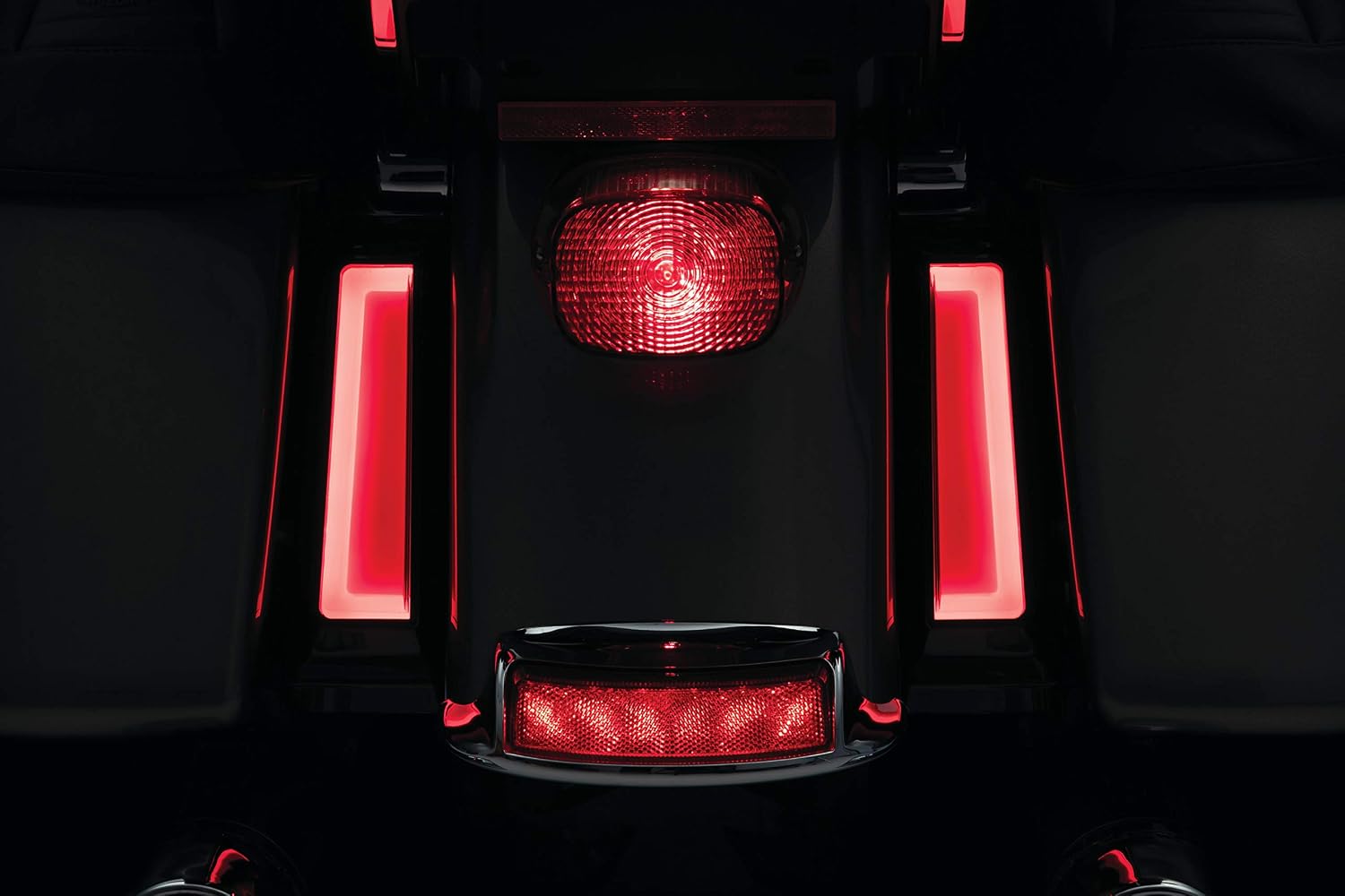 Kuryakyn 2901 Motorcycle Lighting Accessory: Tracer LED Run/Turn/Brake Light Saddlebag Support Inserts for 2014-20 Harley-Davidson Motorcycles, Gloss Black, 1 Pair