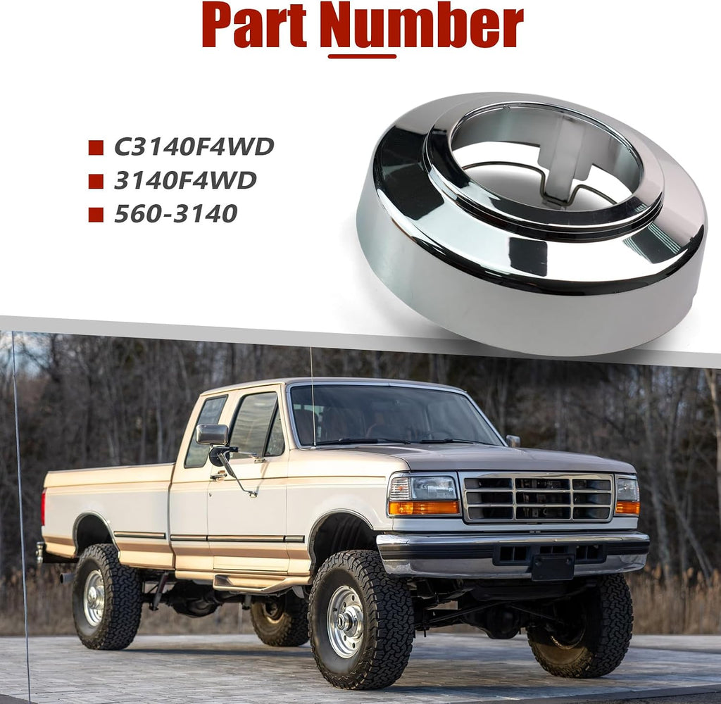 Wheel Center Caps for Ford F250 F350 Pickup Van E150 E250 E350 E450 F250 F350 4WD 1994-2008 Wheel Chrome Center Hub Caps Pair,Replaces C3140F4WD 3140F4WD 560-3140(2PCS)