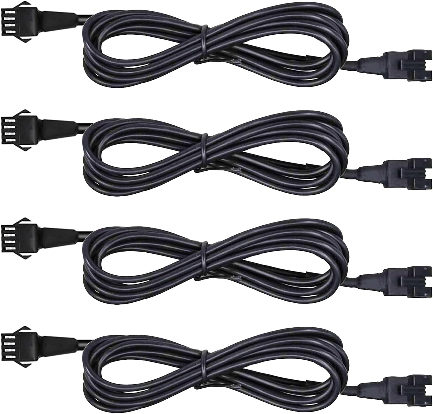 Hovano 4 PCS 60 inch/150cm 4 Pin RGB LED Multi-Color Accent Light Extension Cable Wire Cord Set for LED Motorcycle ATV Car Light Multi-Color Neon Strip Trucks Rock Lights (60 inches Cable)