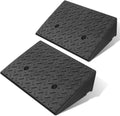 DNA MOTORING 2pcs 5.3" Rise Rubber Curb Ramp Heavy Duty Loading Driveway Ramp