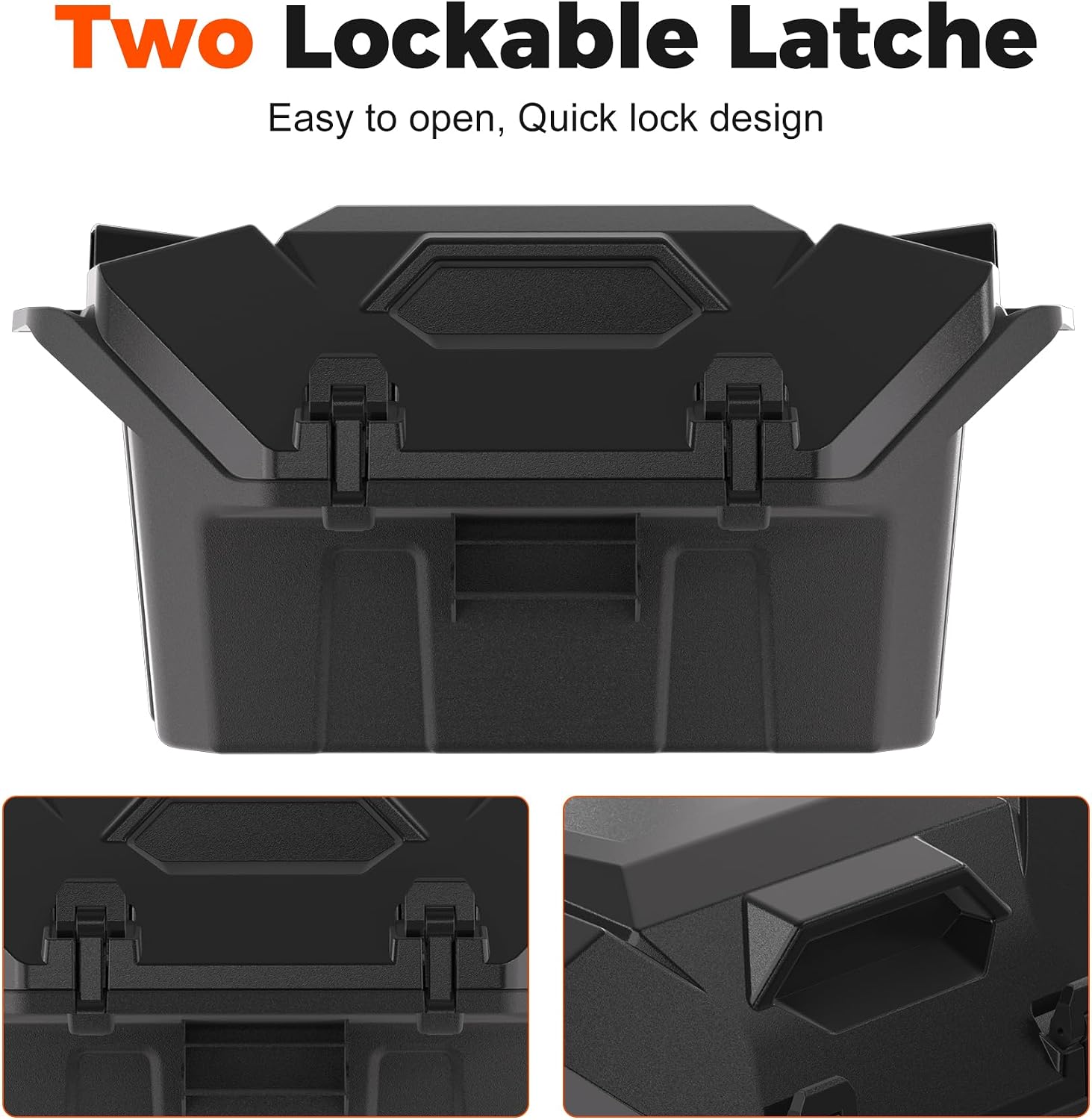42QT Rear Cargo Box for Polaris RZR Turbo R/PRO S PRO XP 2020-2026 | Upgraded Cargo Storage Box, Poly Water Resistant, 2 Lockable Latche, Replace OEM #2883752