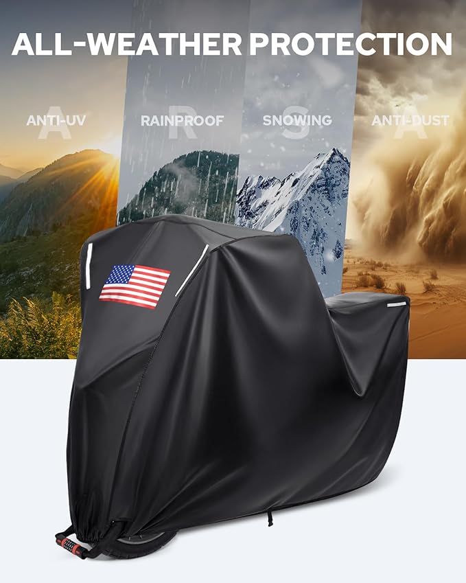Benlari Motorcycle Cover Waterproof Outdoor, Heavy Duty Motorcycle Cover - Image 7