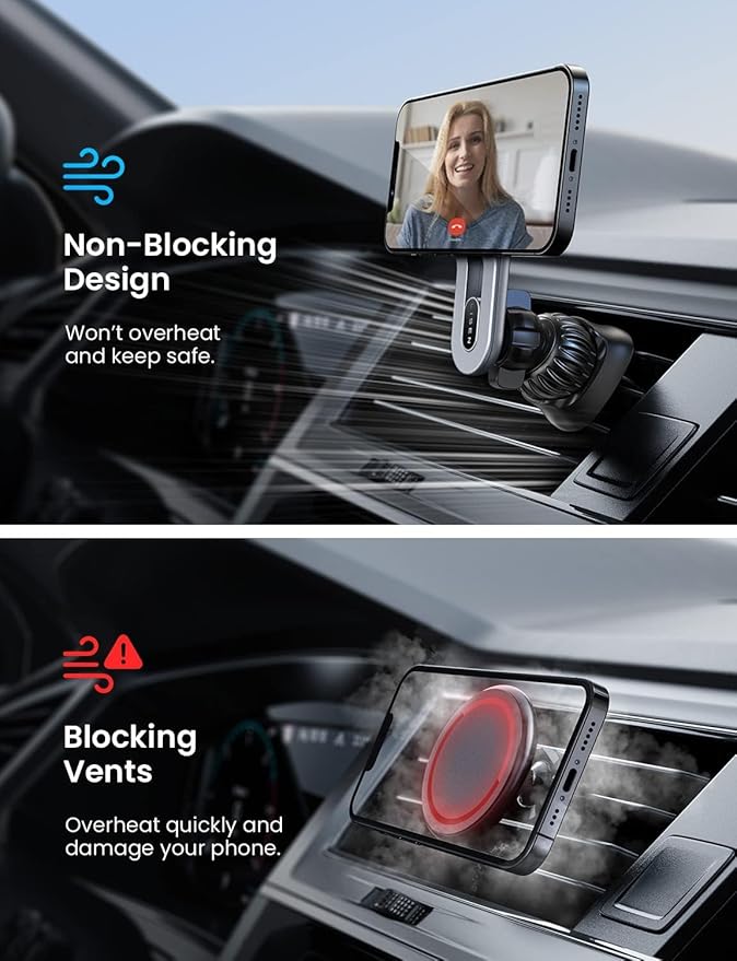 LISEN for iPhone 16 MagSafe Car Mount, Ultra Magnetic Long Arm Mag Safe Car - Image 3