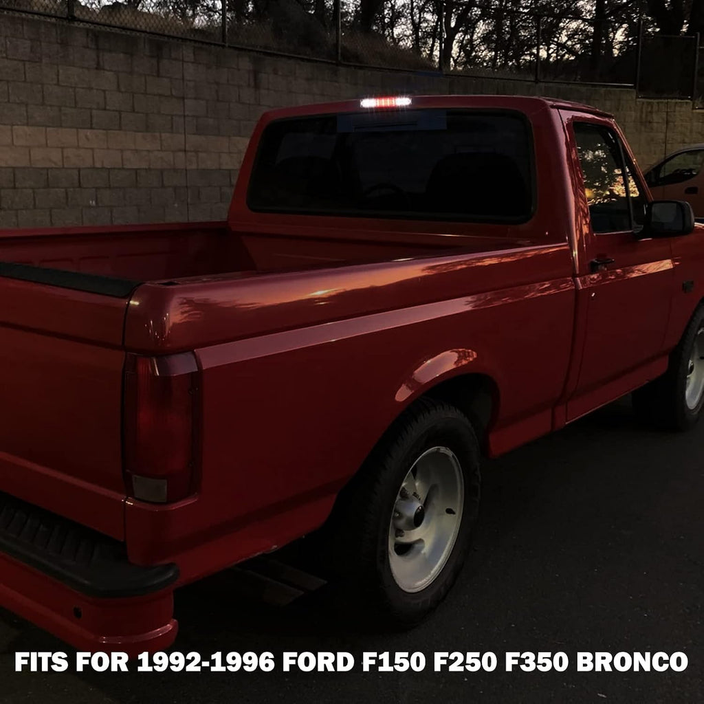 3rd Brake Light for 1992 1993 1994 1995 1996 1997 Ford F150 F250 F350 Third Brake Light LED Bronco Tail Light Cargo Light Cab Lamp Assembly-Smoke Lens
