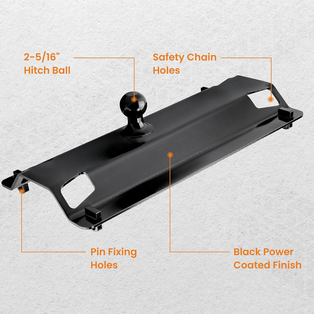 maXpeedingrods Gooseneck Plate for Fifth Wheel Rails with 2-5/16 inch Ball, Gooseneck Ball Plate for Standard Pickup Truck Bed Trailer Towing, 25000 LBS