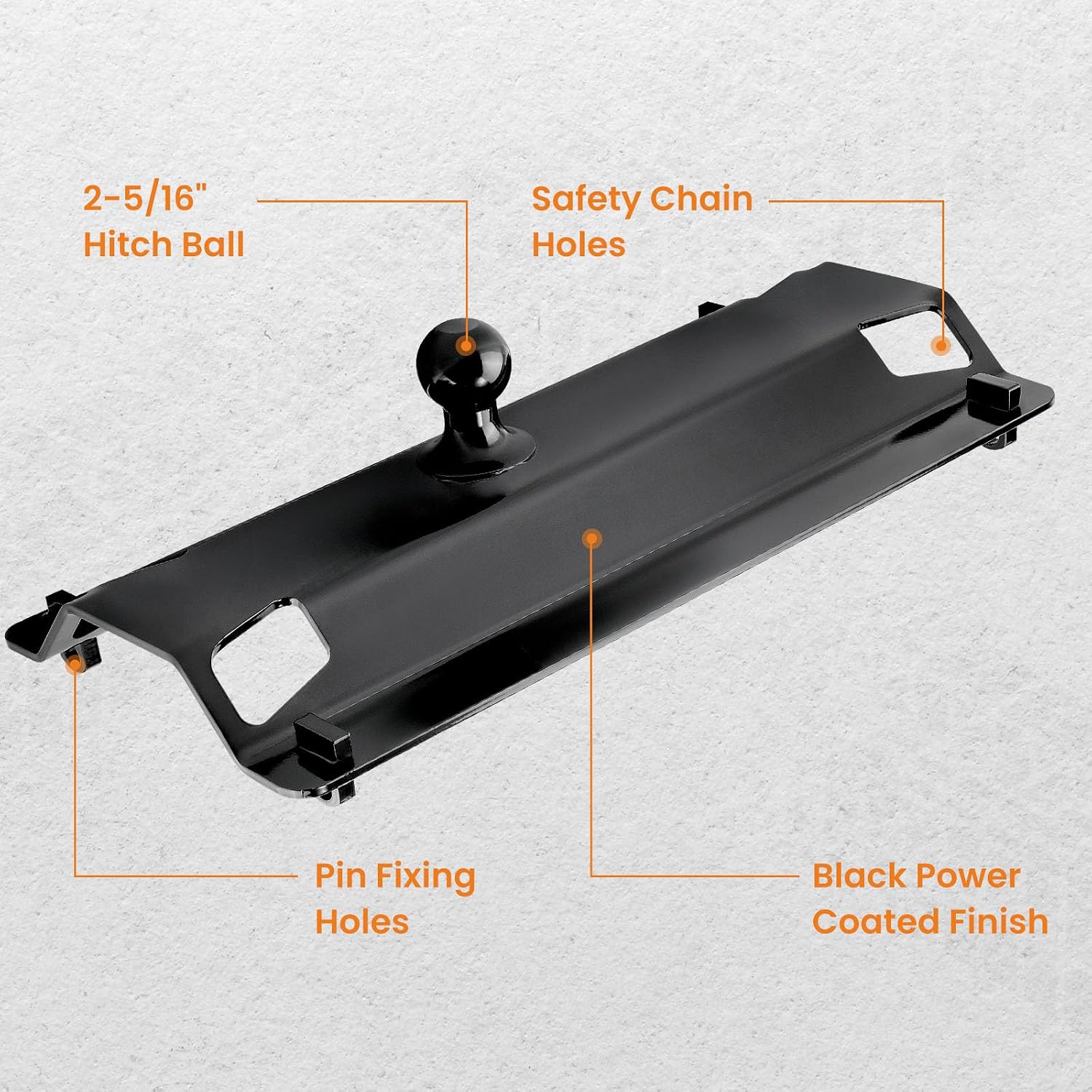 maXpeedingrods Gooseneck Plate for Fifth Wheel Rails with 2-5/16 inch Ball, Gooseneck Ball Plate for Standard Pickup Truck Bed Trailer Towing, 25000 LBS
