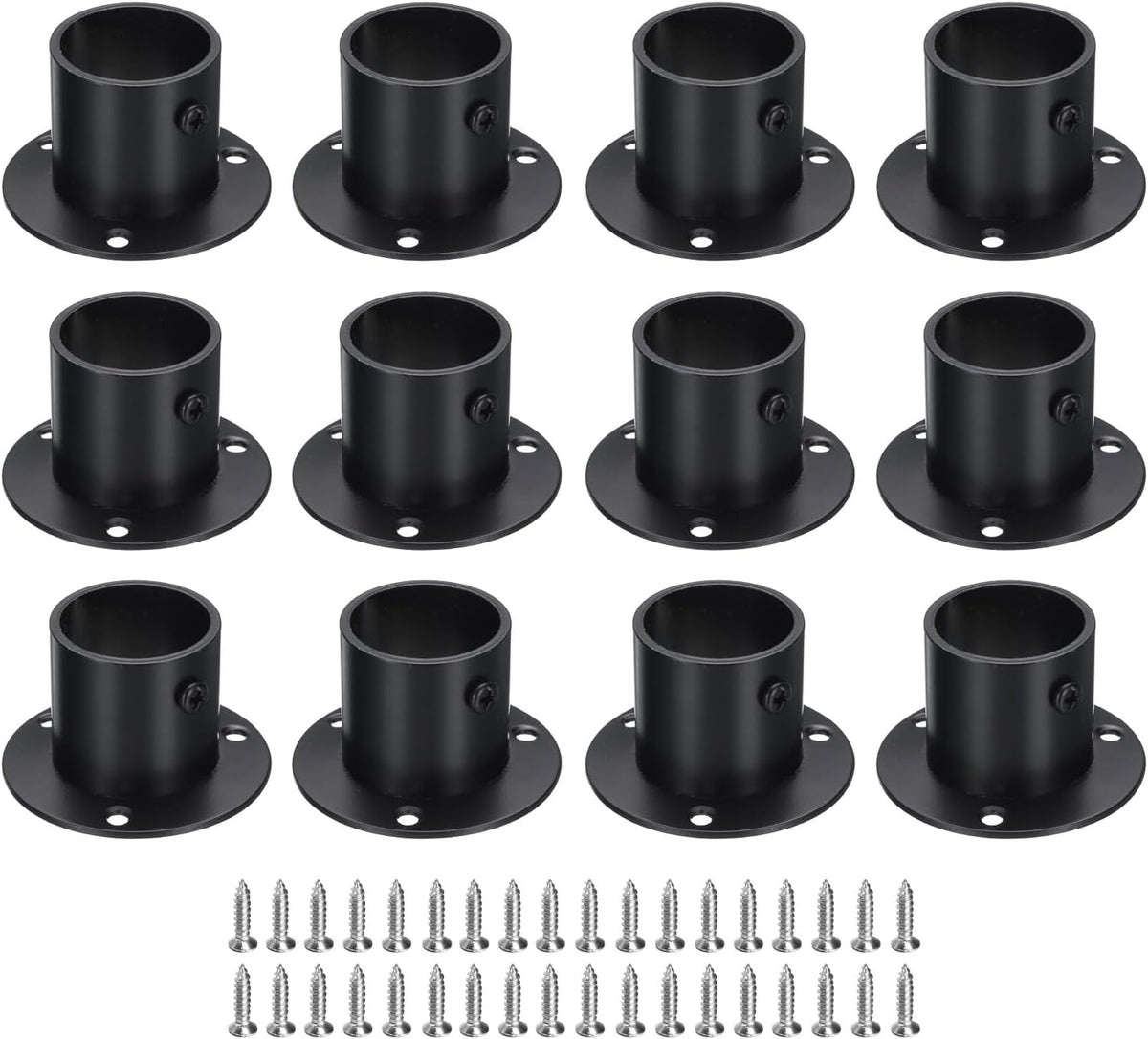 uxcell 12pcs stainless steel closet rod brackets, 1.25inch, main product view