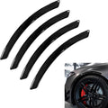 4 PCS Car Wheel Tire Eyebrow Strips, Wheel Arch Protector, Carbon Fiber Fender Flare Lip Trim, Self Adhesive Anti Scratch Decorative Guards for Truck SUV Auto Body Edge Universal (Black)