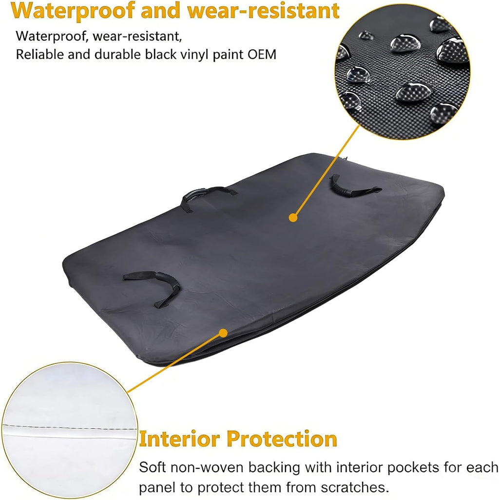 for C7 Corvette Hard Top Roof Panel Protection Storage Cover Bag Removable Waterproof Leather Trunk Rooftop Panel Storage Bag with Handle Compatible with Corvette C7 Coupe 2014-2019 Accessories (1PC)