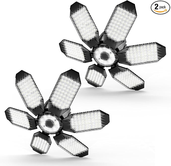 Garage Lights - 2Pack Super Bright 32000LM LED Garage Ceiling Light 6500K LED by POLARPRAUS