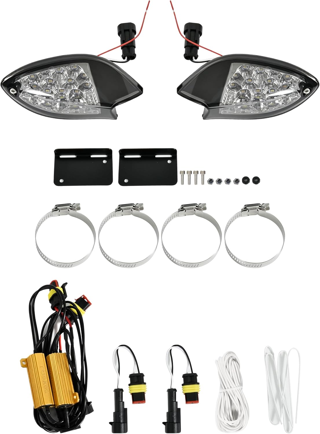 SAUTVS LED Side Mirror Lights for Spder F3, LED Side Mirror Accent Auxiliary Lights Kit with Yellow Turn Signals for Can-Am Spyder F3 F3-S 2013-2026 Accessories (2PCS)