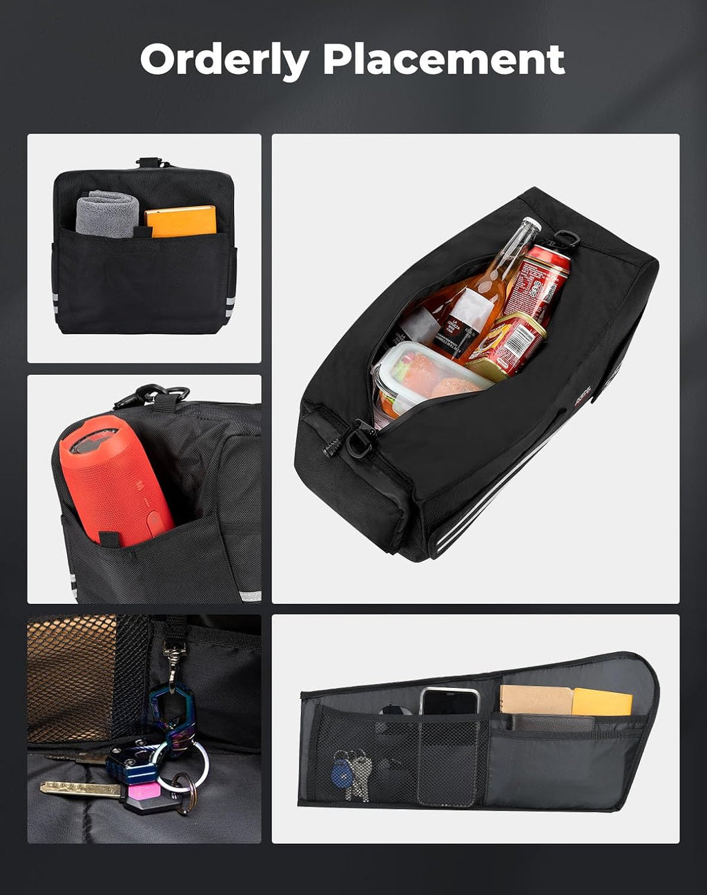 KEMIMOTO Under Seat Storage Bag Compatible with Ruckus 2010-2025 Cling Side Frame Bag Saddle Bag Luggage Scooter Comes with Shoulder Straps 30L