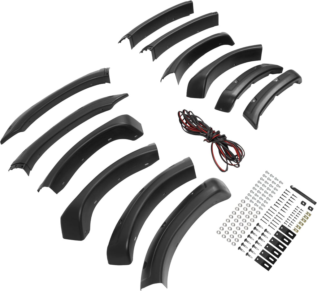 4Pcs Fender Flare Compatible with 2000-2006 Toyota Tundra | Front & Rear Wheel Arch Cover Protector Set Plastic(PP) Textured Black