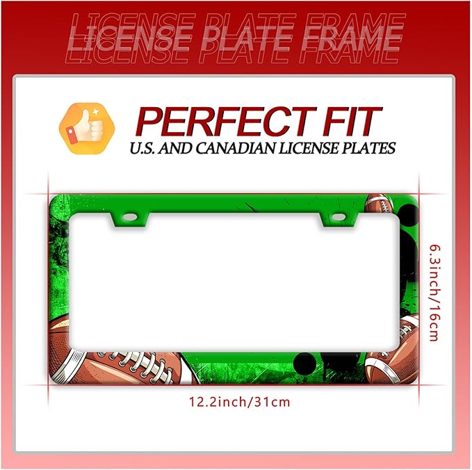 American Football License Plate Frame Funny Balls License Plate Holder Auto - Image 7