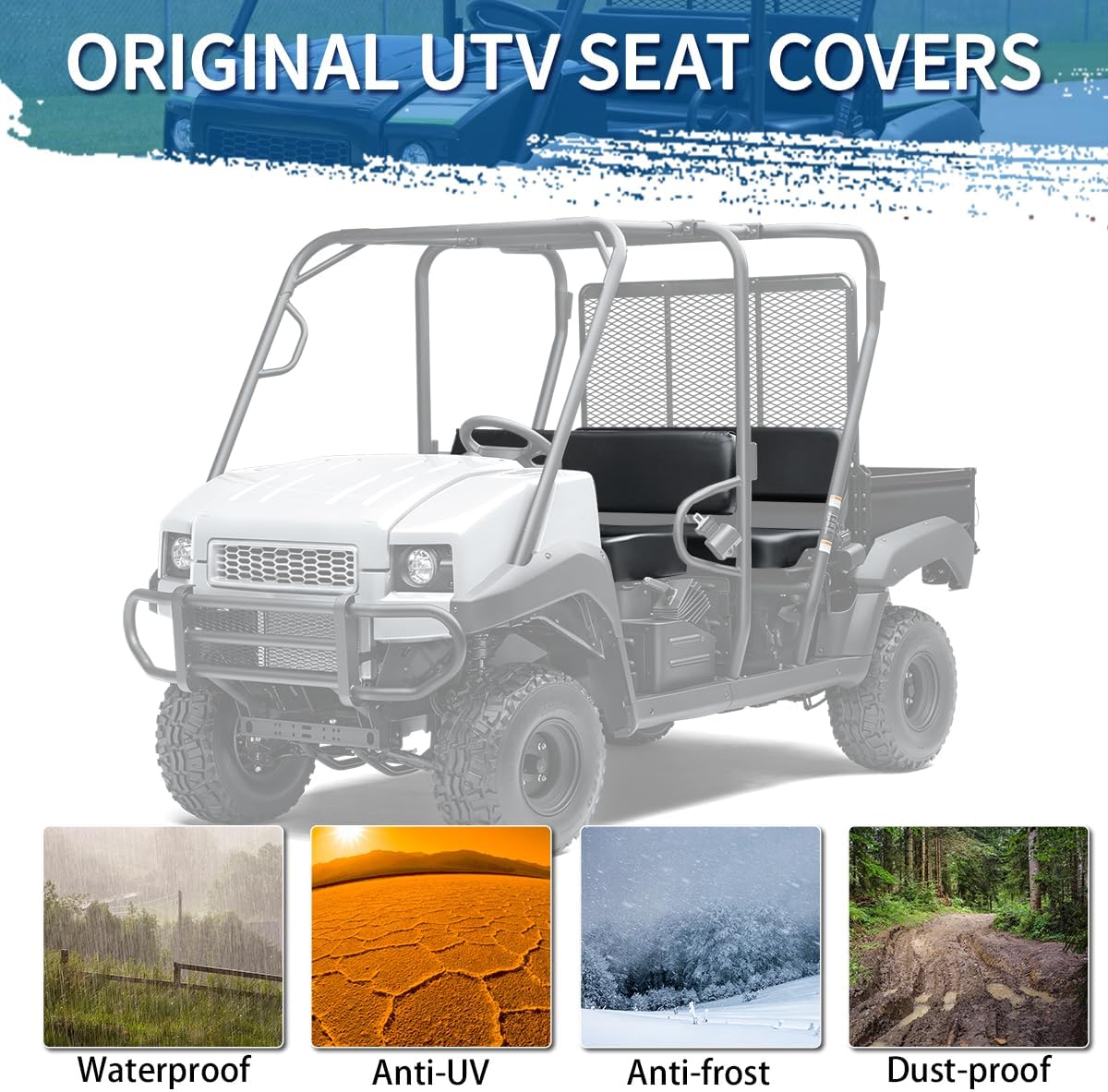 Front Bench Seat Cover Replacement for 1993-2008 Kawasaki Mule 2500 2510 3000 3010