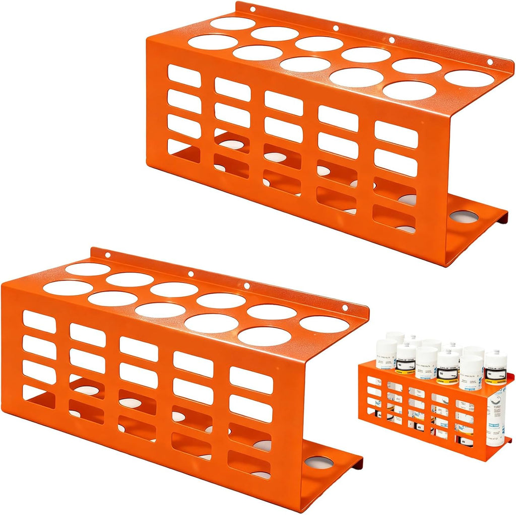 metal wall mount caulking tube holder rack, orange, main product view