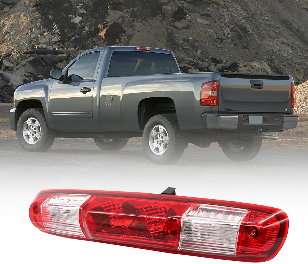 High Mount Stop Third Brake Light Cargo Lamp 25890530 Compatible with 2007-2013 Silverado Sierra 1500 2500HD 3500HD (Red 3 Pin)