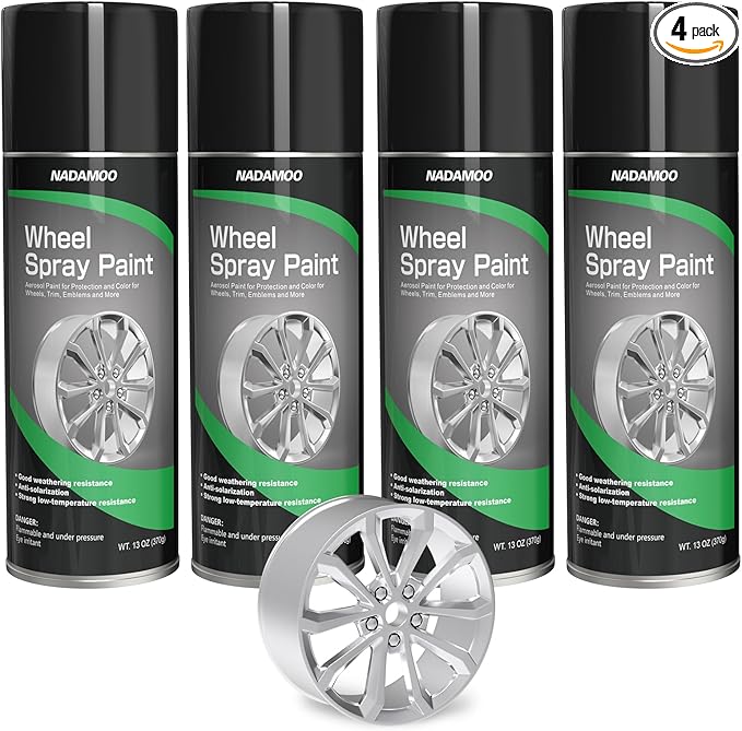 NADAMOO Aluminum Wheel Spray Paint, Semi-gloss Aerosol Car Rim Paint by NADAMOO