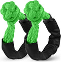 2 Pack Green Soft Shackle 57,000 LBS Breaking Strength 1/2 inch X 22 inch with Protective Sleeve for Off-Road Sailing Trucks 4x4 UTV Synthetic Road Recovery Rope Soft Shackle for Recovery