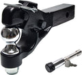 Pintle Hitch with 2-Inch Trailer Ball, Stainless Steel Locks, Fits 2-Inch Receiver, 16,000 lbs (8T), 13-Inch Length