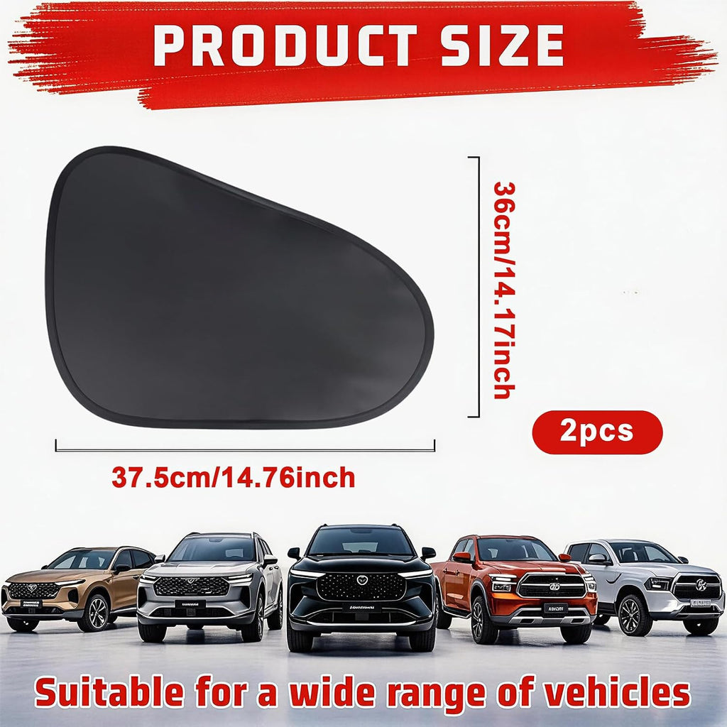 2 Pack Car Window Shades, Static Cling Car Shades for Side Windows, Side Window Sun Shade No Suction Cup Needed, Blocks UV Rays, Perfect for Family Travel