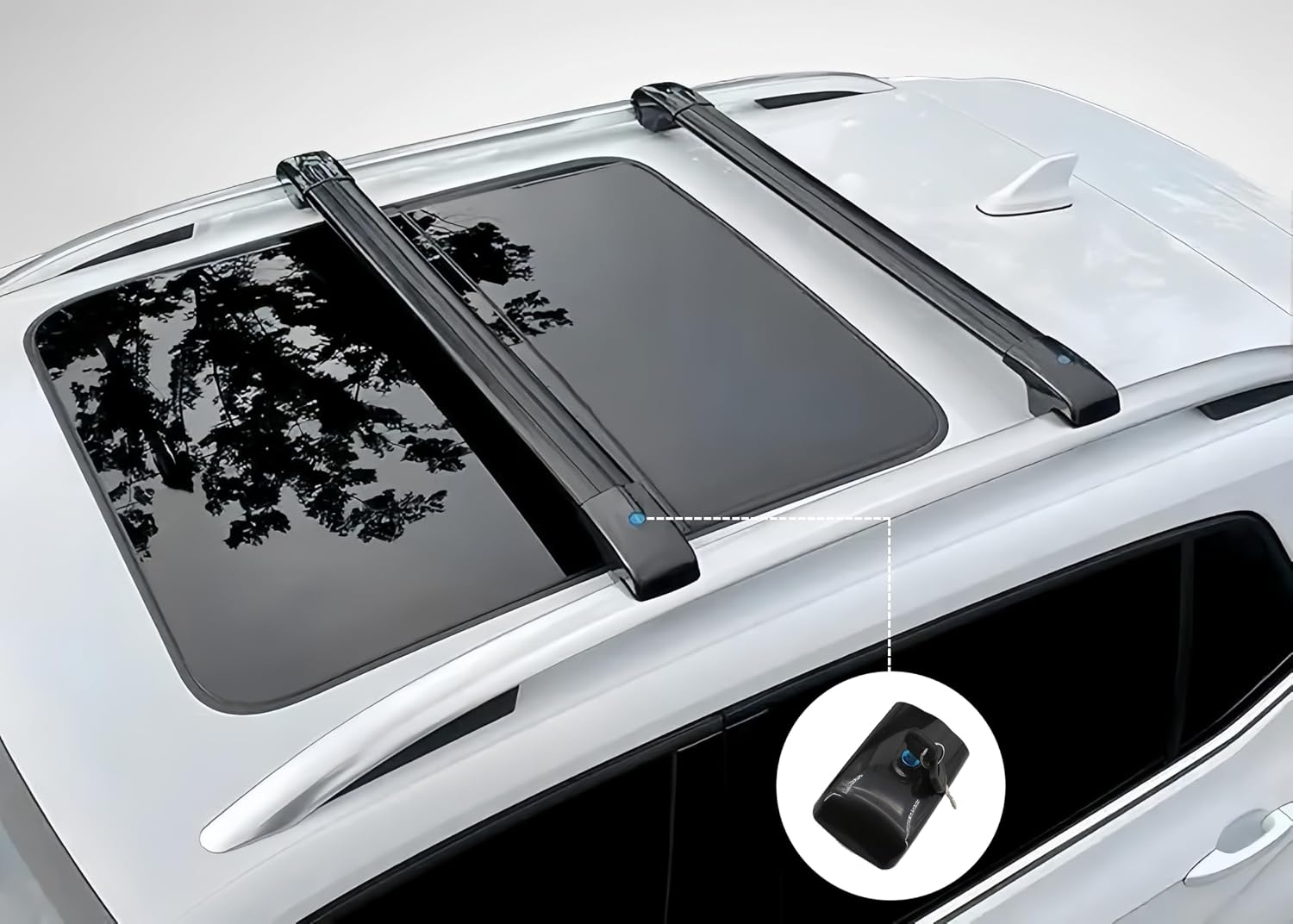 300lbs Roof Rack Cross Bars Compatible with Hyundai Palisade 2026 with Raised Rails, Lockable Aluminum Roof Rails Crossbars Cargo Bars Canoe Rooftop Cargo Luggage