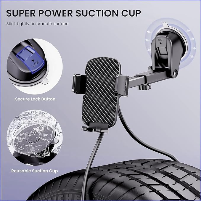 Qifutan Universal Car Phone Holder Automobile Cell Phone Holder Car Mount - Image 3