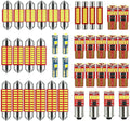 White Car Truck LED Interior Light Kit for Map Dome Bulb 40-Pack | 31MM DE3175 36MM 6418 41MM 6411 T10 2825 BA9S 64111 T5 74 6615F 6612F Size Combo Also for Trunk Door Courtesy License Plate