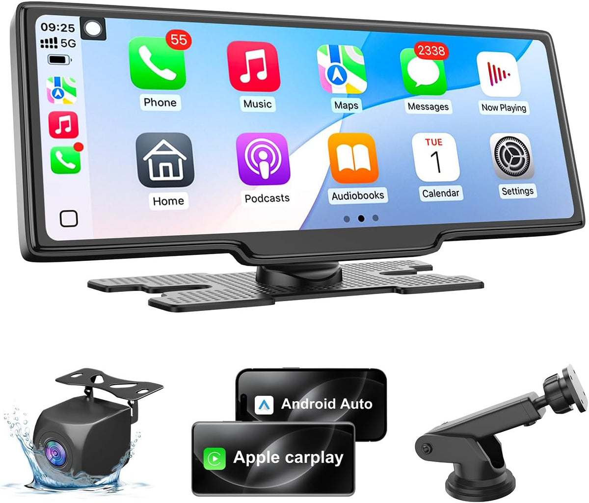 Carplay Screen for Car, 10.26’’ HD Wireless Apple Carplay & Android Auto Touch