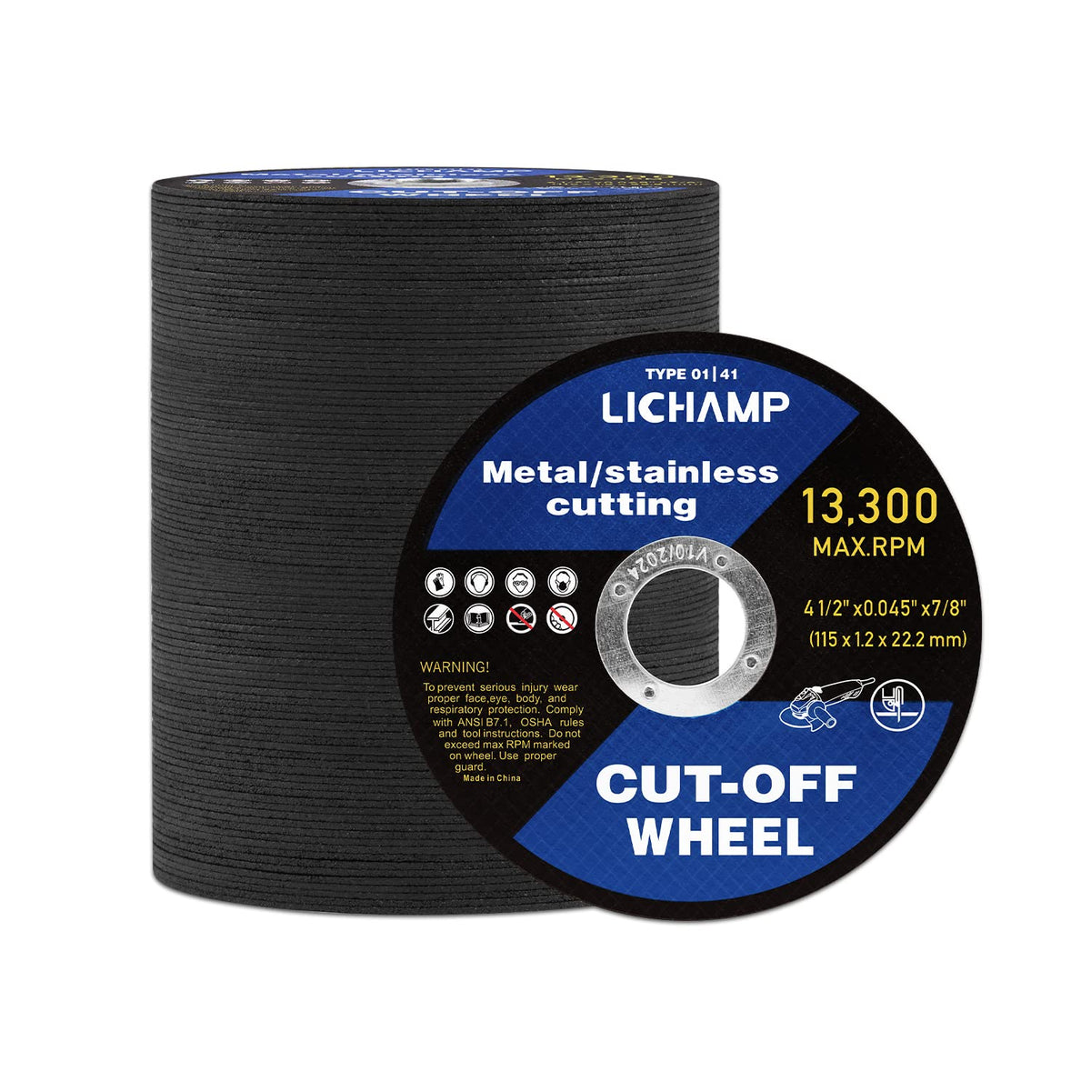 lichamp 100pcs 4-1/2" cut off wheels, metal cutting, main product view