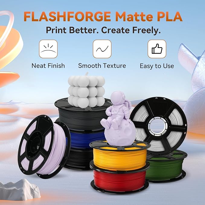 FLASHFORGE PLA Filament 1.75mm +/- 0.02mm, Matte Green 3D Printer Filament 1kg - Image 2