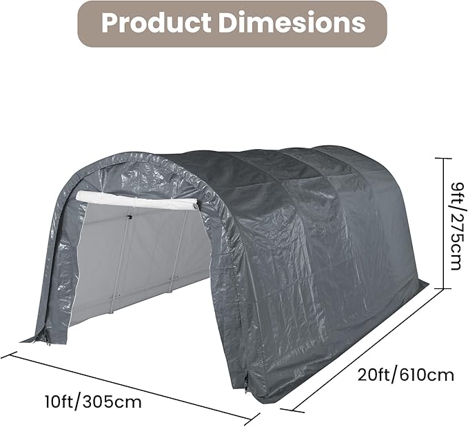 SUNBURY Carport, 10x20 FT Heavy Duty Canopy, Portable Garage - Image 2