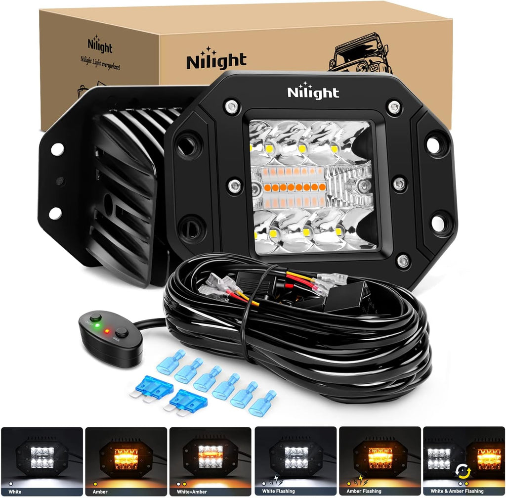 nilight 2pcs 42w light pods flush mount spot, main product view
