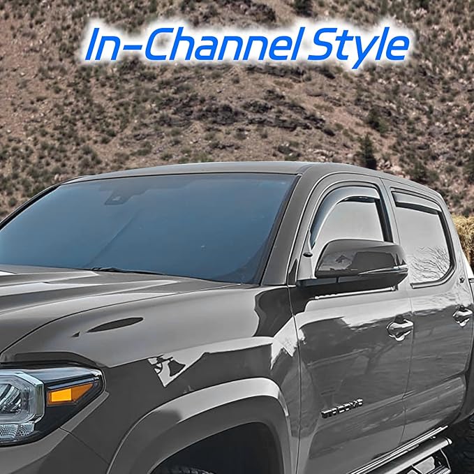 in-Channel Rain Guards for Trucks 2015-2020 Ford F150 SuperCrew, 17-23 Ford - Image 4