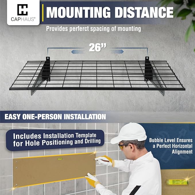 Fencer Wire 36 in. W x 18 in. D Wall Mounted Garage Shelving - Image 6