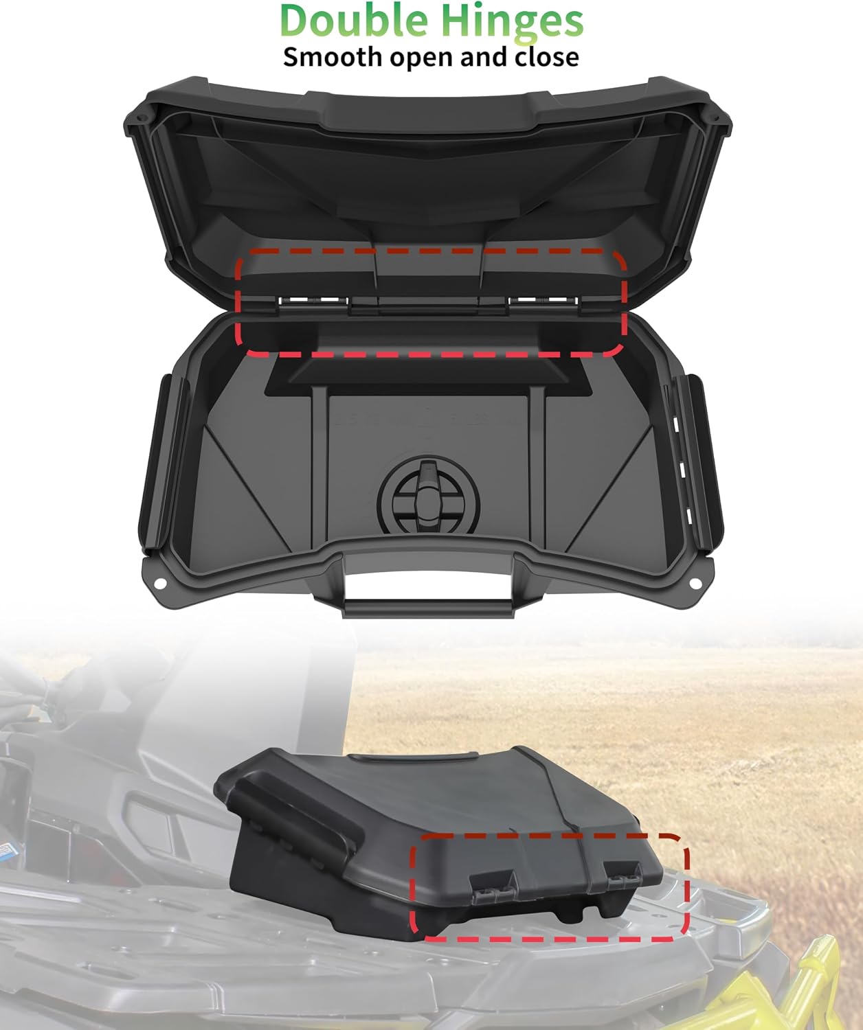 Storage Cargo Box for Can-Am Outlander L MAX 6X6 Accessories, 2 GAL (7.5L) Front Rear Bin Back Seat Rack Box Waterproof Tool Box, Replace# 708200408