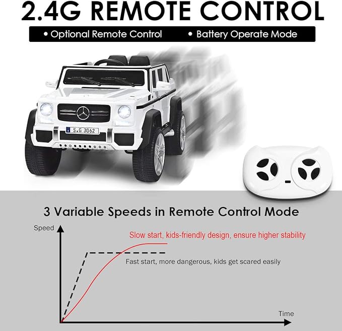 Costzon Ride on Car, Licensed Mercedes-Benz Maybach, 12V Battery Powered - Image 2