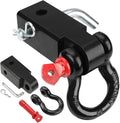BETOOLL 2-Inch Shackle Tow Hitch Receiver, 46297 Lbs Break Strength 3/4" D Ring Shackle Compatible with Jeep Wrangler and All Chevy/GMC, Ford, Dodge, Nissan, Toyota Truck 2" Receivers
