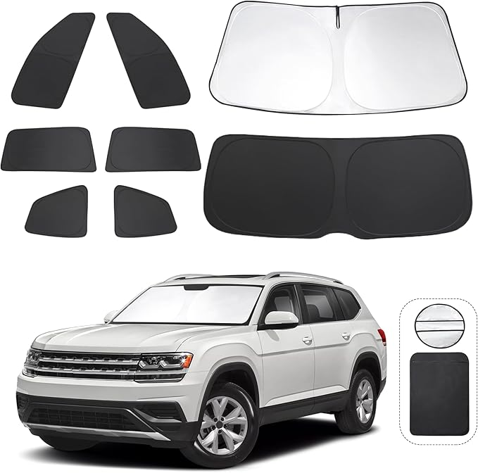 TINGLU Window Shades for Volkswagen VW Atlas 2018-2024 2025 Accessories Car by TINGLU