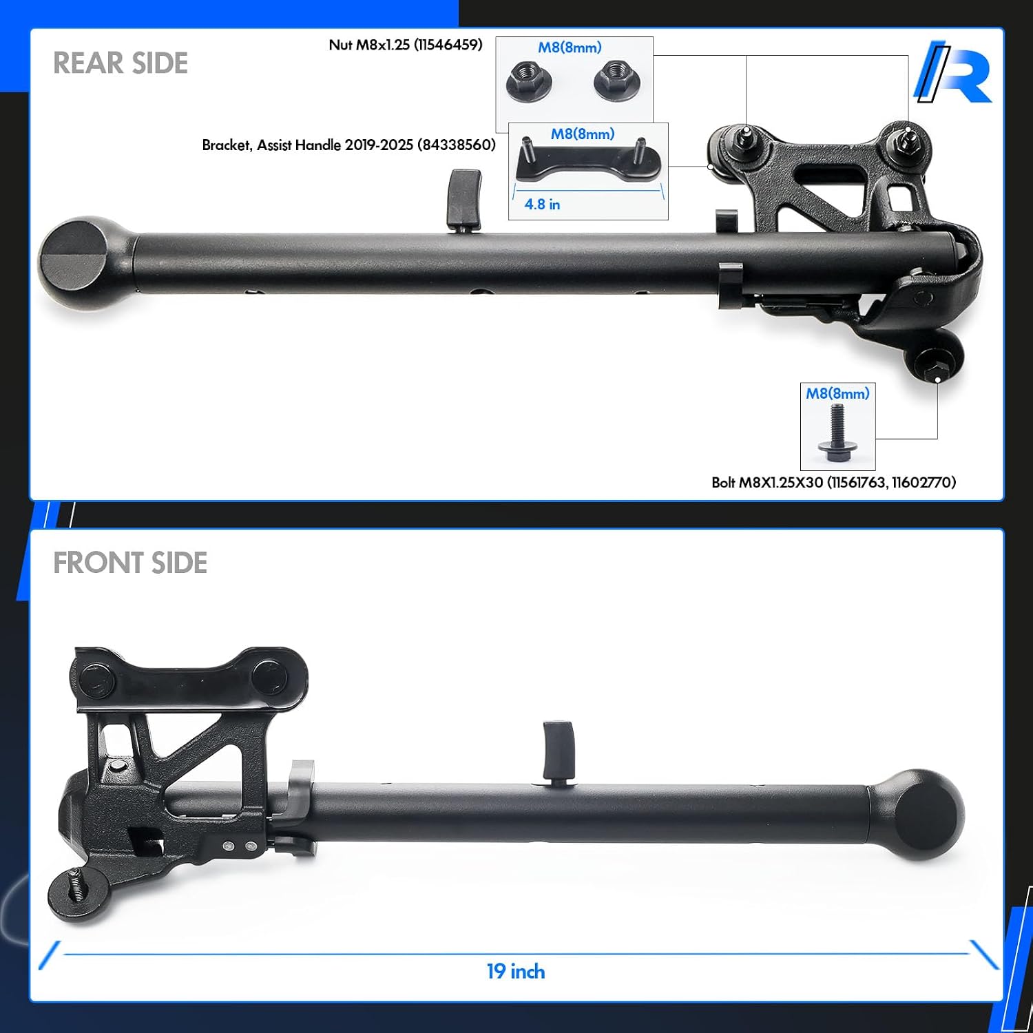 85116689 Auxiliary Tailgate Step Handle Fit for Chevy Silverado & for GMC Sierra 1500 2500 HD 3500 HD 2019-2026, Assist Handle Assembly, Pickup Box Aux E/Gate Step Armrest, W/Bracket Replace# 84338560