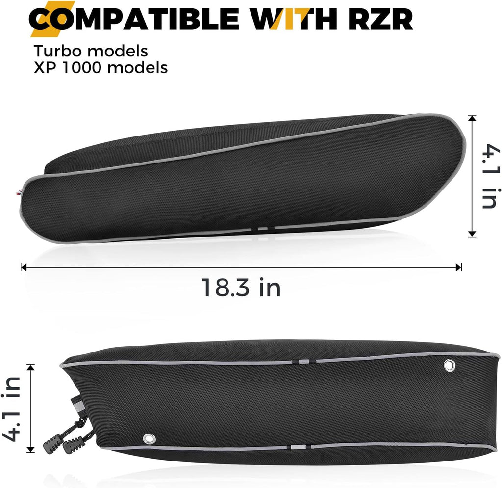 KEMIMOTO 2023-2014 XP 1000 Rear Bed Storage Bags 1680D Water-Resistant | Compatible with Polaris RZR XP 1000, XP 4 1000, RZR Turbo 2023-2014 2pcs Reflective Zippers Door Bag