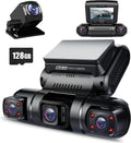 pruveeo 360° 4 channel dash cam front and, main product view
